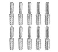 PATIKIL M6x1 à M8x1,25 Double Fin Fileté Goujon Vis Boulon, 10 Paquet 304 Inox Acier Tige Boulons Filetage Réducteur Adaptateur pour Meubles Matériel, 40mm Long
