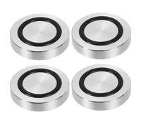 PATIKIL M8 Filetage 40mm / 1.6" Diamètre 8mm Épais Adaptateur de Haut en Verre à Disque Cercle en Aluminium 4Pcs Quincaillerie de Plaque de Protection de Pieds avec Anneau en Caoutchouc
