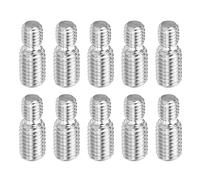 PATIKIL M8x1,25 à M10x1,5 Double Extrémité Fileté Goujon Vis Boulon, 10 Paquet 304 Inox Acier Tige Boulons Filetage Réducteur Adaptateur pour Meubles Matériel, 25mm Long