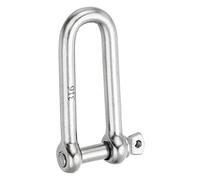 PATIKIL Manille à Goupille à Vis 10mm 3/8" 1764Lb, 316 Acier Inoxydable Forgé Longue Manille D Qualité Marine pour Chaînes Câble Métallique en Plein Air, Argenté