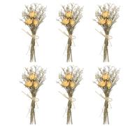 PATIKIL Mini Bouquet Fleurs Séchées, 6 Pcs Rose Naturelle Fleur avec Tige Décoration Gypsophile Boho Plante Florale pour Loisirs Créatifs DIY Accessoires Cadeau Mariage, Beige