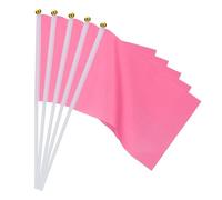 PATIKIL Mini Drapeaux Vierges，25 Pcs Rose Rouge Petits Drapeaux Colorés de Sublimation à Décorer pour Anniversaire, Cour, Pelouse, Marquage au Sol, Sport, Golf, Fête, Irrigation, 30x21cm