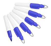 PATIKIL Mini Marqueurs Permanents, Lot de 6 Stylos Marqueurs pour Balles de Golf avec Clip Porte-Clés pour Bureau, Réunions et Activités en Plein Air, Bleu