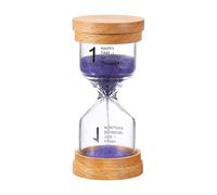 PATIKIL Minuteur À Sable d'une Minute, Sablier en Verre sur Bois pour Salon Cuisine Bureau Maison Restaurant ornementation, Violet