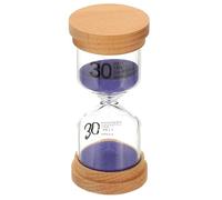PATIKIL Minuteur De Sable 30 Minutes, Sablier en Verre Borosilicate Haut Et Bois pour Jeux, Salle De uisine, Bureau, Décoration De Maison, Violet