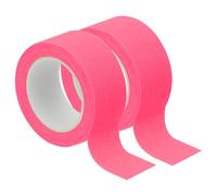 PATIKIL Neon Gaffer Cloth Tape 1.5cm x 5 Metres, 2 Rouleaux Ruban Adhésif Fluorescent Ruban Lumineux Noir pour Scène Fête Jeu Grille DIY Artisanat, Rose