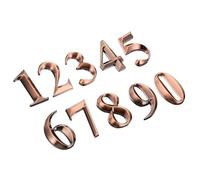 PATIKIL Numéros de Maison Numéros de Boîte aux Lettres 3D 0-9 pour l'Extérieur, 10Pcs Adresse de Porte, Lettres Auto-Adhésives En Grands Chiffres, pour Maison, Bureau Bronze