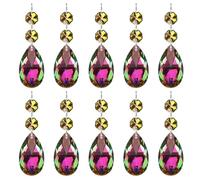 PATIKIL Pendentifs de Lustre en Cristal en Forme de Larme, 10 Pcs de 85mm de Longueur 38mm Pièces de Prismes de Lustre Ornements Perles Suspendues pour Décoration d'arts, Colorées