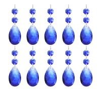 PATIKIL Pendentifs de Lustre en Cristal en Forme de Larme, 10 Pcs de 85mm de Longueur 38mm Pièces de Prismes de Lustre Ornements Perles Suspendues pour Décoration d'arts, Bleu