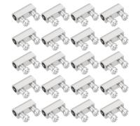 PATIKIL Pince de câble en Acier Inoxydable 5x4x10mm, 20 Clips de câble en Laiton nickelé à Double Trou 3.0mm avec vis d'arrêt, Ton nickelé