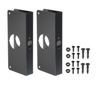 PATIKIL Plaque De Renfort De Porte, 2 Ensembles De Renfort Et Réparation De Porte Pour Porte D'épaisseur 1-3/8" Taille 9" Poignée De Porte Serrure Verrou, Noir