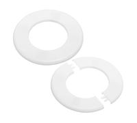 PATIKIL Plaque d'Écussons Auto-Adhésive Ronde en ABS 3.07"/78mm, 2pcs Couverture Murale pour Tuyau d'Eau, Cache Mitigeur Douche Boucles Rosace Robinet Chauffage Plomberie Mural, Blanc