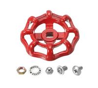 PATIKIL Poignée de Robinet Extérieur, Trou de Tige Carrée de 7x7mm, Poignée de Robinet en Fonte d'Acier, Remplacement de Poignée de Robinet d'Eau avec Vis et Entretoise, Rouge