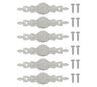 PATIKIL Poignée Fleur Européenne 2,52x0,55" Ton Argenté | 6 Poignées de Tiroir avec Vis pour Armoire Boîte en Bois Coffret Buffet Commode Meubles Quincaillerie