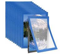 PATIKIL Porte-Affiche Magnétique 8.5 x 11 Pouces, 12Pcs Bordure Magnétique Auto-Adhésive Cadre PVC Pour Mur Fenêtre Bureau Maison Magasin Poster, Bleu Ciel