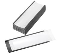 PATIKIL Porte-Étiquette Magnétique 5.5" x 2" Avec Inserts Papier, 10 Pc Canal C Porte-Étiquettes Pour Armoires Étagères Panneaux Signalétiques Pour Rangements Boîte À Outils Tableau Blanc