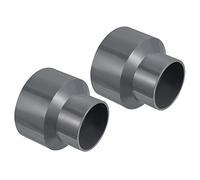 PATIKIL PVC Réducteur Tuyau Raccord 110x75mm, 2 Paquet Droit Couplage Adaptateur Connecteur, Gris