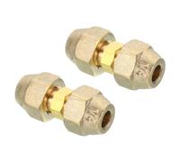 PATIKIL Raccord de Jonction D'Extension de Tuyau, 2 Pièces - Adaptateur de Couplage de Tuyau en Cuivre Sans Soudure avec Écrous à Bride pour Tuyau en Cuivre de Diamètre 1/4" (6,35 Mm)