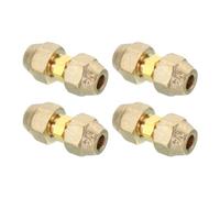 PATIKIL Raccord de Jonction D'Extension de Tuyau, 4 Pièces - Adaptateur de Couplage de Tuyau en Cuivre Sans Soudure avec Écrous à Bride pour Tuyau en Cuivre de Diamètre 1/4" (6,35 Mm)