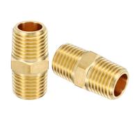 PATIKIL Raccords De Tuyauterie En Laiton Coupleur, 2Pcs 1/4" x 1/4" NPT Filetage Male Raccords Hexagonaux En Laiton Réducteur Adaptateur Connecteur De Tubes Pour Systèmes De Ligne D'Eau,