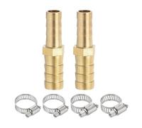 PATIKIL Réducteur de Tuyau en Laiton de 5/16" à 3/8", 2 Pièces de Raccords de Tuyau Cannelés avec 4 Colliers en Acier Inoxydable, Adaptateur de Jonction Réducteur pour Air, Eau, Carburant