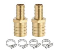 PATIKIL Réducteur de Tuyau en Laiton de 5/8" à 1", 2 Pièces de Raccords de Tuyau Cannelé avec 4 Colliers en Acier Inoxydable, Adaptateur de Jonction Réducteur pour Air, Eau, Carburant