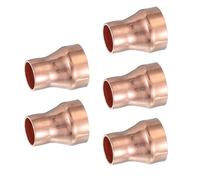 PATIKIL Réducteur en cuivre 3/4" à 1/2" ID, 5 pièces Raccord de pression de réduction en cuivre Connecteur de tuyau de tube Adaptateur avec connexion de soudure à la brasure, Cuivre
