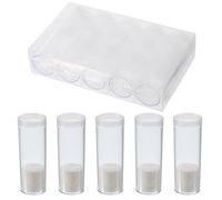 PATIKIL Rond Pièce Tubes, 5 Paquet Pièce Stockage Tubes avec Rangement Boîte Plastique Monnaie Porte-Pièces Containers Convient 30mm Pièces pour Collection Fournitures, Effacer