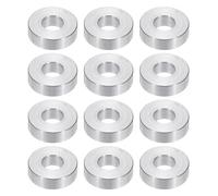 PATIKIL Rondelles en Aluminium M8, 12pcs Entretoise Métallique à Vis Ronde, Rondelle Plate pour Vis Tige Écrous Boulons, Bague d'Écartement en Métal 8.5mm ID x 20mm OD x 6mm Hauteur