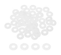 PATIKIL Rondelles Plates En Nylon M5, 50Pcs 5mm Alésage 12mm Diamètre Extérieur 1mm Épaisseur Joint D'Étanchéité Rond En Plastique Espaceur Pour Boulons Vis Tuyau Robinet D'Eau, Blanc