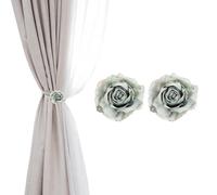 PATIKIL Rose Flower Curtain Tiebacks, 2 Pcs Artificial Floral Curtain Tie Clips, Modern Curtain Holder Buckles, Window Drapery Decorative Clips pour Home, Room, Office, Green