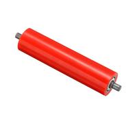 PATIKIL Rouleau de Convoyeur Revêtu de Polyuréthane 2" de Diamètre 8" de Longueur, 1 Paquet de Pièce de Rechange de Transmission en Acier Inoxydable avec Embout Galvanisé, Rouge