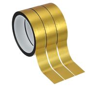 PATIKIL Ruban Adhésif en Film Polyester Métallisé 25mm x 50 Mètres, 3 Pack Ruban Décoratif Métallisé Doré Mat Ruban Miroir Adhésif pour Détails Mur Accent Arts Graphiques Bateau Murs