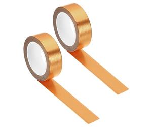 PATIKIL Ruban Adhésif Washi Métallique de 15mm x 10m, 2 Rouleaux de Stickers en Feuille de Masquage Auto-Adhésive pour l'Art, l'Artisanat, l'Emballage et la Décoration, Couleur Champagne