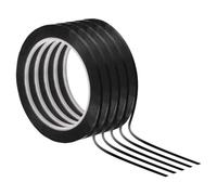 PATIKIL Ruban De Tableau Blanc 2mm X 66m, 5 Pack Ruban Fin Effaçable À Sec Pour Marquage De Graphiques DIY Art, Noir