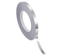 PATIKIL Ruban en film polyester métallisé 10 mm x 50 mètres, ruban décoratif métallisé argent brossé ruban adhésif miroir pour détails mur d'accent arts graphiques moulure bateau murs