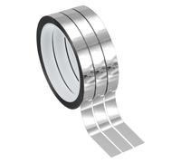 PATIKIL Ruban en film polyester métallisé 12 mm x 50 mètres, 3 pack ruban décoratif métallisé argenté brillant ruban adhésif miroir pour détails mur d'accent arts graphiques finition