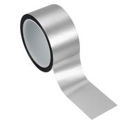PATIKIL Ruban en film polyester métallisé 50 mm x 50 mètres, ruban décoratif métallisé argent mat ruban adhésif miroir pour détails mur d'accent arts graphiques moulure de bateau murs