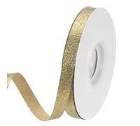 PATIKIL Ruban Métallisé Pailleté Or jaune clair, 3/8 Pouce x 25 Yards Ruban Brillant Design Bord Côté Unique Rouleau Tissu pour Emballage Cadeaux DIY Artisanat Mariage Décoration Maison