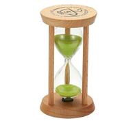 PATIKIL Sablier de 5 minutes, 1 montre de sable en bois haute en verre pour salon, maison, bureau, restaurant, décoration verte