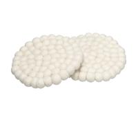 PATIKIL Set of 2 Round Wool Felt Coasters Fun Merino Wool Pads White | Pour Bar Home Office Restaurants, Absorbent Cute Desk Coaster Pour Drinks, Handmade Felt Table Decor