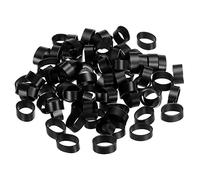 PATIKIL Silicone Caoutchouc Bandes Anneaux 100pcs Antidérapant 1/2" Plat Noir pour Livres, Art, Boîtes, Enveloppes Cordons, Enveloppes Sacs