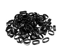 PATIKIL Silicone Caoutchouc Bandes Anneaux 100pcs Antidérapant 3/4" Plat Noir pour Livres, Art, Boîtes, Enveloppes Cordons, Enveloppes Sacs