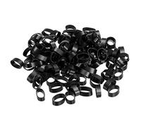 PATIKIL Silicone Caoutchouc Bandes Anneaux 100pcs Antidérapant 5/8" Plat Noir pour Livres, Art, Boîtes, Enveloppes Cordons, Enveloppes Sacs