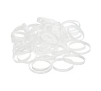 PATIKIL Silicone Caoutchouc Bandes Anneaux 50pcs Antidérapant 2.2" Plat Blanc pour Livres, Art, Boîtes, Enveloppes Cordons, Enveloppes Sacs