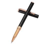 PATIKIL Stylo Bille Métal De somptueux, Encre Noire 0.5mm Bille Métallique Qualité somptueux Cadeau Pour Hommes Femmes Bureau Signature Écriture, Noir Ton Or Rose