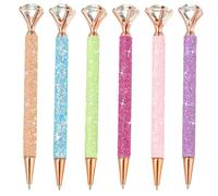PATIKIL Stylo Bille Pailleté, 6Pcs Cristal Diamant Twist Métallique Stylo Brillant 1.0mm Pointe Moyenne Encre Noire Pour Prise De Notes Journaling, 6 Couleurs
