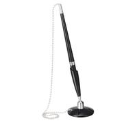 PATIKIL Stylo Sécurisé Avec Chaîne Et Support Adhésif Noir | Stylo De Comptoir De Réception Avec Support De Sécurité Pour Bureau Banque Hall D'Hôtel