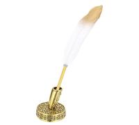 PATIKIL Stylos À Bille Plume En Gros Porte Stylo Métallique Encre Noire Stylos Écriture Vintage Pour Bureau Mariage Signature Blanc