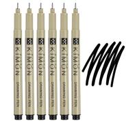 PATIKIL Stylos À Pointe Fine, 0.5mm Marqueurs À Encre Imperméables Pour Dessin Fournitures Pour Aquarelle Kit De Dessin Pour Croquis Et Journalisation Adultes, Lot De 6